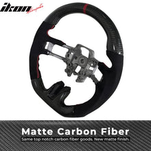Load image into Gallery viewer, 2015-2017Â Ford Mustang V3 Steering WheelMatte CF Synthetic Suede Red R