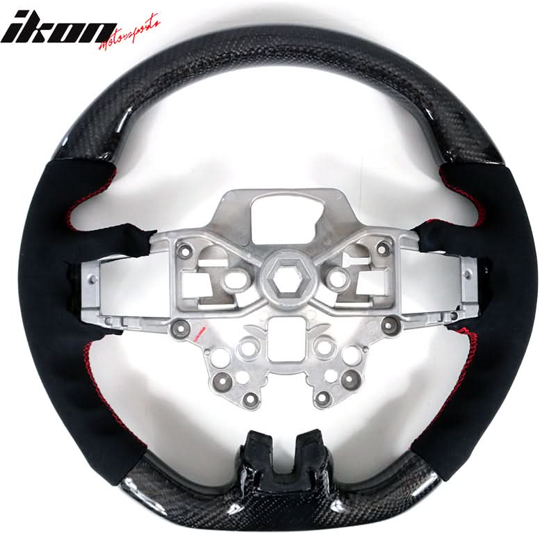 2018-2023 Ford Mustang V1 Steering Wheel w/ Red Stitching Carbon Fiber