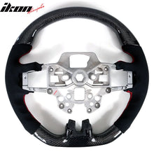 Load image into Gallery viewer, 2018-2023 Ford Mustang V1 Steering Wheel w/ Red Stitching Carbon Fiber