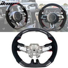 Load image into Gallery viewer, 2018-2023 Ford Mustang V1 Steering Wheel w/ Red Stitching Carbon Fiber