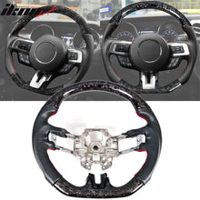 Load image into Gallery viewer, 2018-2023 Ford Mustang V1 Steering Wheel w/ Red Stitching Carbon Fiber