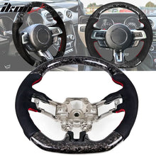 Load image into Gallery viewer, 2018-2023 Ford Mustang V1 Steering Wheel w/ Red Stitching Carbon Fiber