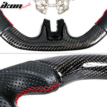 Load image into Gallery viewer, 2018-2023 Ford Mustang V1 Steering Wheel w/ Red Stitching Carbon Fiber