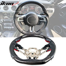 Load image into Gallery viewer, 2018-2023 Ford Mustang V1 Steering Wheel w/ Red Stitching Carbon Fiber