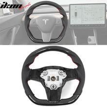 Load image into Gallery viewer, 2017-2023 Tesla 3 Y Carbon Fiber Steering Wheel