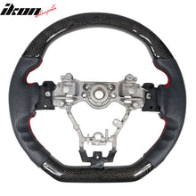 Load image into Gallery viewer, 2015-2021Â WRX &amp; STI CF Perforated Leather Red Stitch Steering Wheel