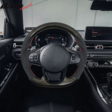 Load image into Gallery viewer, Carbon Fiber Steering Wheel for 2020-2025 Toyota Supra