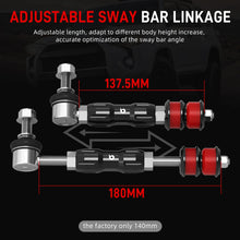 Load image into Gallery viewer, Toyota 4Runner &amp; FJ Cruiser Billet Aluminum Adjustable Rear Sway Bar End Link Kit 2003 - 2024 (137.5mm - 180mm Adjustable Length / Replaces 48830-60030)
