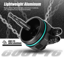 Load image into Gallery viewer, BMW M52 M54 Oil Filter Cap Adapter for External Oil Cooler (AN10 Ports)
