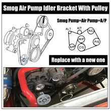Load image into Gallery viewer, Ford Mustang Cobra / GT / LX &amp; Lightning Billet Aluminium Smog Air Pump Idler Bracket Delete Kit with Pulley 1979 - 1995 (5.0L / 5.8L)