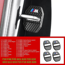 Load image into Gallery viewer, BMW Carbon Fiber Car Door Lock Cover Sticker Set (4-Piece) for E30 / E36 / E39 / E46 / E60 / E70 / E87 / E90 / E91 / F10 / F20 / F30