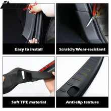 Load image into Gallery viewer, 2020-2023 Tesla Model Y Black Rear Trunk Bumper Sill Guard TPE + PP