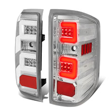 Load image into Gallery viewer, 14-19 Chevy Silverado &amp; GMC Sierra C-Bar LED Tail Lights Chrome/Clear