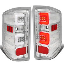 Load image into Gallery viewer, 14-19 Chevy Silverado &amp; GMC Sierra C-Bar LED Tail Lights Chrome/Clear