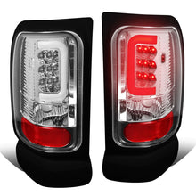 Load image into Gallery viewer, 94-02 Dodge Ram C-Bar 3D U-Halo LED Tail Lights Chrome Clear