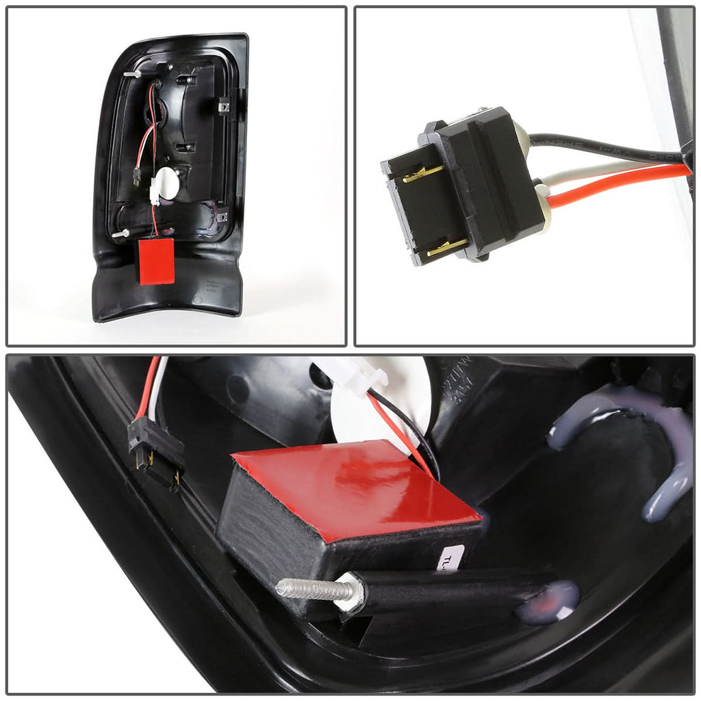 94-02 Dodge Ram LED Tail Lights - Black/Clear
