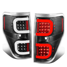 Load image into Gallery viewer, 09-14 Ford F-150 Dual C-Bar 3D LED Tail Lights Black/Clear