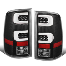 Load image into Gallery viewer, 07-14 GMC Sierra 3D LED Tail Lights Black Clear