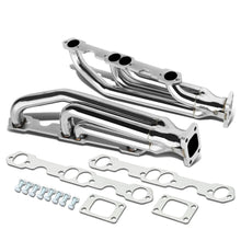 Load image into Gallery viewer, Chevrolet SBC Twin Turbo Manifold T3 Flange Top Mount Stainless Steel