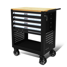 Load image into Gallery viewer, 4-Drawer Tool Cart 30" x 39" x 18" with Thick Wood Work Table Black