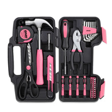 Load image into Gallery viewer, 39-Piece Tool Set Box - Black/Pink