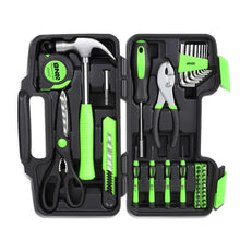 Load image into Gallery viewer, 39-Piece Tool Set with Storage Box - Black/Green