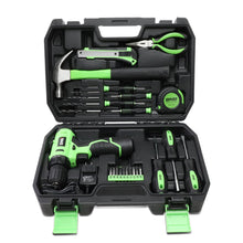 Load image into Gallery viewer, 27-Piece Tool Set with Carrying Case - Black/Green