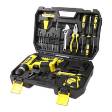 Load image into Gallery viewer, 46-Piece Tool Set with Cordless Drill - Black/Yellow
