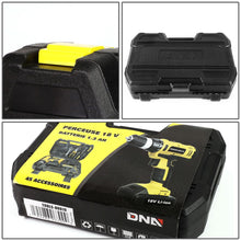 Load image into Gallery viewer, 46-Piece Tool Set with Cordless Drill - Black/Yellow