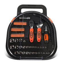 Load image into Gallery viewer, 64-Piece Chrome Vanadium Steel Tool Set - Black/Orange