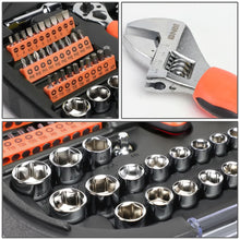 Load image into Gallery viewer, 64-Piece Chrome Vanadium Steel Tool Set - Black/Orange