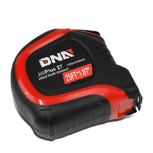 Load image into Gallery viewer, DNA Logo 25FT Measuring Tape - Push Button Black/Red