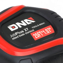 Load image into Gallery viewer, DNA Logo 25FT Measuring Tape - Push Button Black/Red