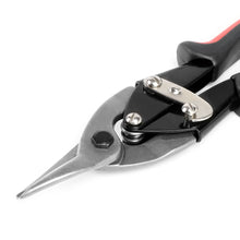 Load image into Gallery viewer, 10" Straight Cut Tin Snips with DNA Logo &amp; Thumb Lock - Red/Black