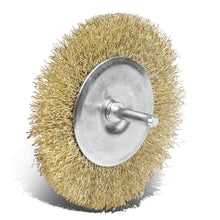 Load image into Gallery viewer, DNA Logo Wire Wheel 4 inch OD 1/4 inch Shank Metallic Brass