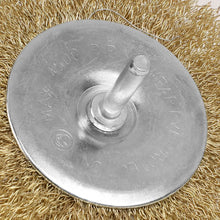 Load image into Gallery viewer, DNA Logo Wire Wheel 4 inch OD 1/4 inch Shank Metallic Brass