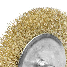 Load image into Gallery viewer, DNA Logo Wire Wheel 4 inch OD 1/4 inch Shank Metallic Brass