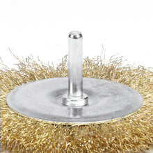 Load image into Gallery viewer, DNA Logo Wire Wheel 4 inch OD 1/4 inch Shank Metallic Brass