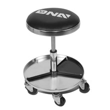 Load image into Gallery viewer, Mechanic Roller Seat with Tool Tray - 250lb Capacity Black Chrome