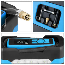 Load image into Gallery viewer, Universal Car Air Compressor &amp; Inflator with Car Charger - Blue