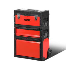 Load image into Gallery viewer, Rolling Tool Box Trolley Cart 19.5" x 28.5" x 12" Red Storage