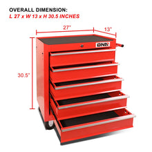 Load image into Gallery viewer, 5 Drawer Plastic Roller Cabinet Tool Storage