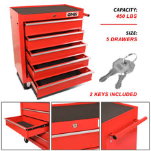 Load image into Gallery viewer, 5 Drawer Plastic Roller Cabinet Tool Storage