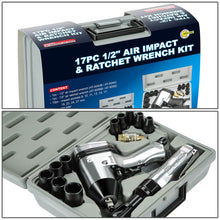 Load image into Gallery viewer, 17-Piece 1/2" Air Impact &amp; Ratchet Wrench Kit