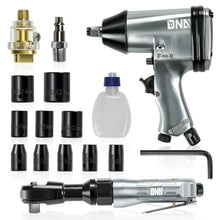 Load image into Gallery viewer, 17-Piece 1/2" Air Impact &amp; Ratchet Wrench Kit