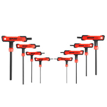 Load image into Gallery viewer, T-Type Hex Key Set with Flat Head 2-10mm Red 8 Piece Plastic Box