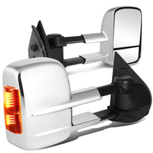 Load image into Gallery viewer, 2007-2013 Chevrolet Silverado Towing Mirrors - Manual LED Chrome Pair