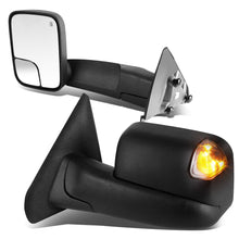 Load image into Gallery viewer, 02-09 Dodge Ram Towing Mirrors Pair Powered Heated Smoke Signal Black