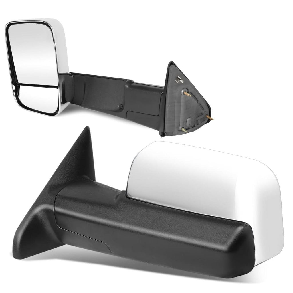 09-16 Dodge Ram 1500/2500/3500 Manual Towing Mirrors Chrome Pair