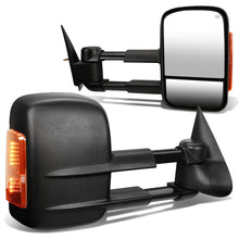 Load image into Gallery viewer, 99-02 Chevy Silverado GMC Sierra Towing Mirrors Heated Power Black Amber